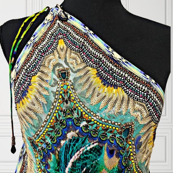 Shahida Parides 3 Ways Animal Print Maxi Silk Dress Multicolor ADINA PORTER - Picture 9 of 13